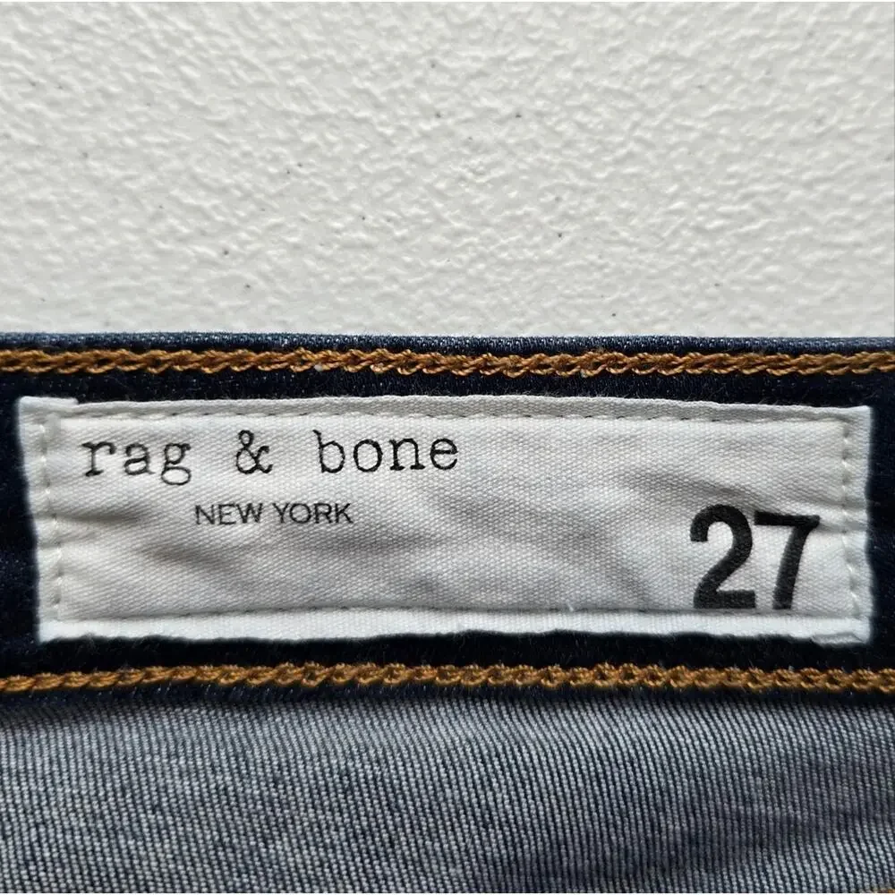 W Rag & Bone Cate Mid Rise Ankle Skinny Dark Blue Jeans Size 27 Selvedge Selvage - Picture 8 of 11